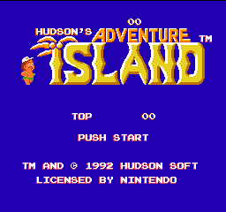 Hudson's Adventure Island - Classic in the Pacific (Europe) Title Screen